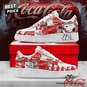 Snoopy Peanuts x Coca-Cola Classic Red and White Custom Graphic Air Force 1 Shoes