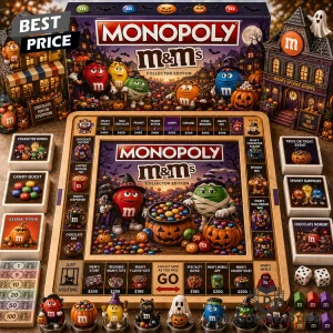 M&M’s Halloween Monopoly Collector’s Edition Premium Wooden Family Board Game