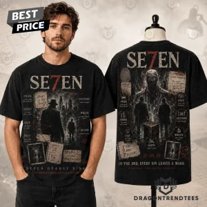 Se7en 1995 Movie Seven Deadly Sins Vintage Washed Graphic T-Shirt