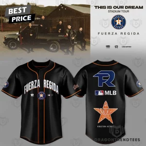 Fuerza Regida and Houston Astros This Is Our Dream Stadium Tour Commemorative Black Baseball Jersey