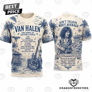 Van Halen Eddie Tribute Vintage Palm Trees Classic Rock Graphic T-Shirt