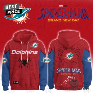 Miami Dolphins NFL x Spider-Man 2026 Limited Edition Graphic Pullover Hoodie