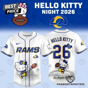 Los Angeles Rams x Hello Kitty Commemorative Special Edition Graphic Baseball Jersey