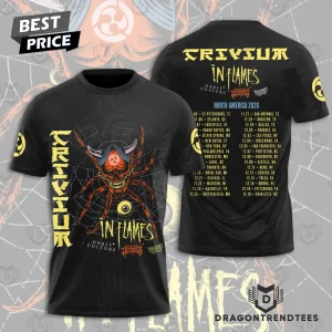 Trivium and In Flames North American Tour 2026 Double-Sided Concert Graphic T-Shirt