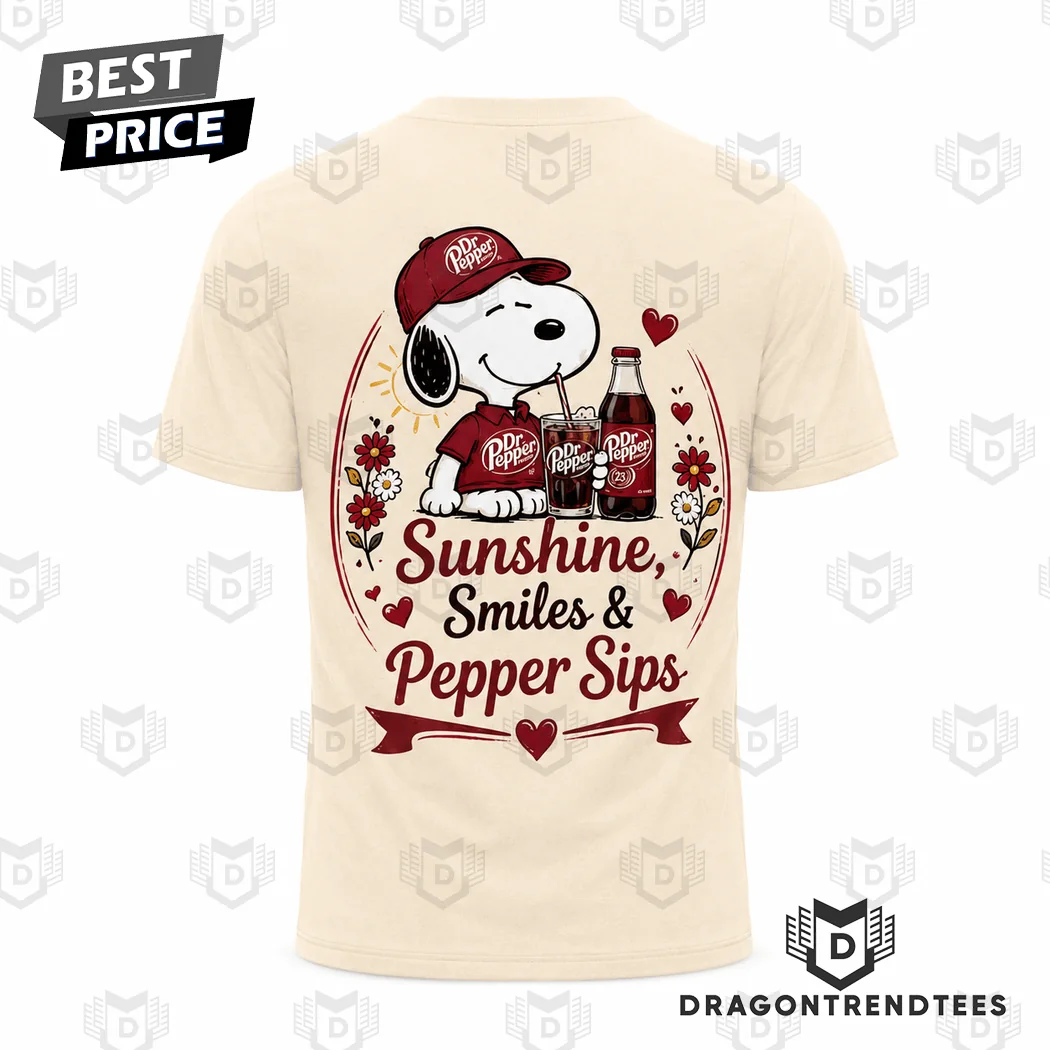 Dr Pepper Snoopy Good Morning Sunshine Smiles Vintage Cream Retro Cartoon Graphic T-Shirt Dr Pepper Snoopy Good Morning Sunshine Smiles Vintage Cream Retro Cartoon Graphic T-Shirt