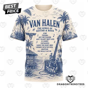 Van Halen Eddie Tribute Vintage Palm Trees Classic Rock Graphic T-Shirt