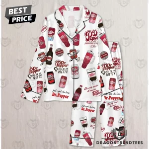 Dr Pepper Just A Girl Who Loves Soda Satin Short Sleeve Button Down Pajama Set