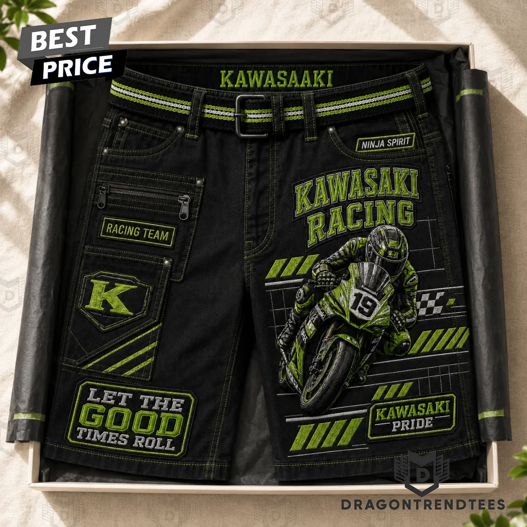 Kawasaki Racing Ninja Spirit Biker Graphic Embroidered Heavy Duty Men’s Casual Shorts Kawasaki Racing Ninja Spirit Biker Graphic Embroidered Heavy Duty Men’s Casual Shorts