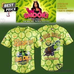 Texas Rangers x Big Dill Pickle Festival 2026 Commemorative Green Baseball Jersey
