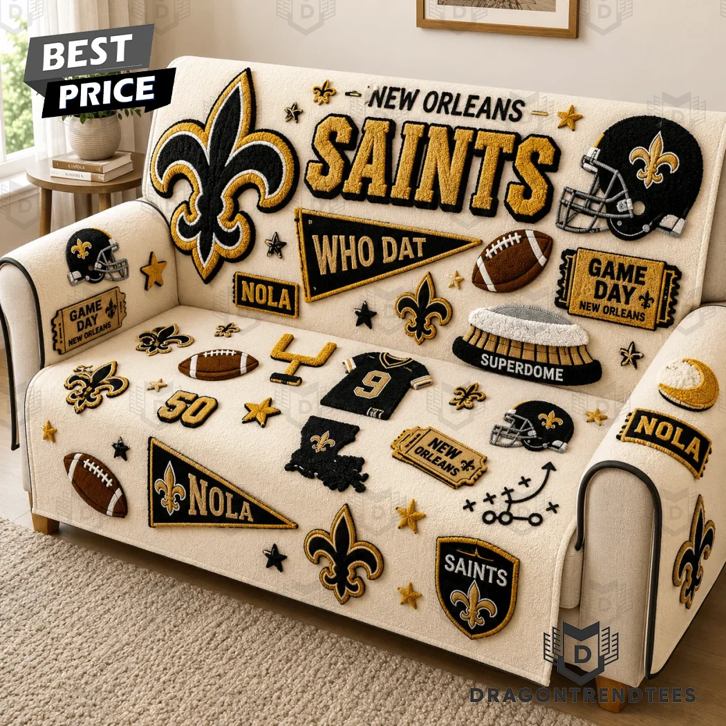 New Orleans Saints Who Dat NFL Premium Tufted 3D Embroidered Luxury Sofa Cover and Pillow Set New Orleans Saints Who Dat NFL Premium Tufted 3D Embroidered Luxury Sofa Cover and Pillow Set