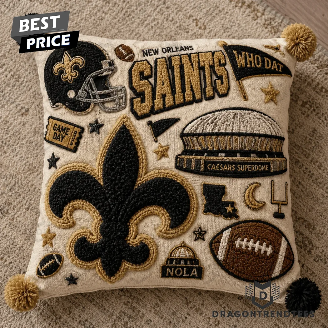 New Orleans Saints Who Dat NFL Premium Tufted 3D Embroidered Luxury Sofa Cover and Pillow Set New Orleans Saints Who Dat NFL Premium Tufted 3D Embroidered Luxury Sofa Cover and Pillow Set