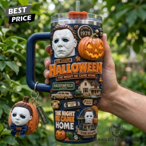 Michael Myers Halloween 1978 Horror Movie 3D Embossed Insulated Stainless Steel 40oz Tumbler with Handle