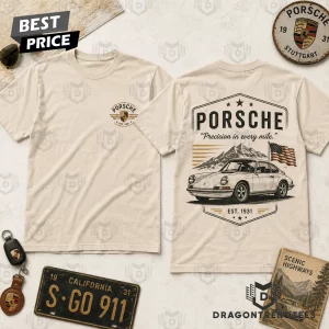 Vintage Porsche 911 Heritage Est 1931 Classic Car Cream Graphic T-Shirt