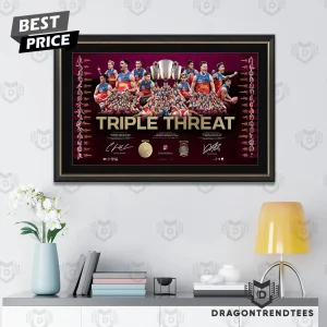 Brisbane Lions Triple Threat AFL Premiers Commemorative Sports Memorabilia Framed Canvas Wall Art Brisbane Lions Triple Threat AFL Premiers Commemorative Sports Memorabilia Framed Canvas Wall Art