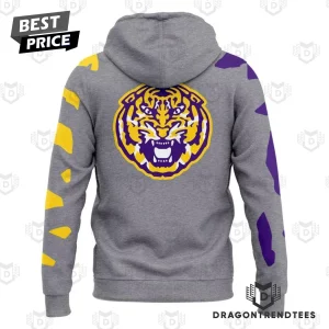 LSU Tigers Football 2026 Special Edition Grey Tiger Head Graphic Pullover Hoodie