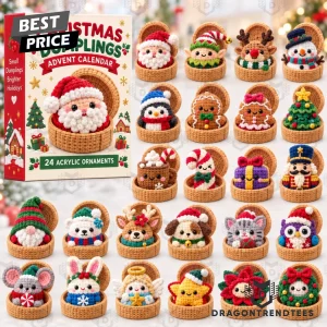 Christmas Dumplings 2026 Countdown 24-Day Cute Crochet Style Acrylic Ornaments Advent Calendar