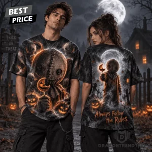 Trick r Treat Sam Pumpkin Lollipop Always Follow The Rules Halloween 3D All Over Print T-Shirt