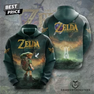 The Legend of Zelda Ocarina of Time Young Link and Master Sword 3D All Over Print Graphic T-Shirt