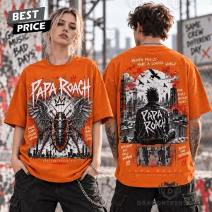 Papa Roach Broken People Nu Metal Band Vintage Wash Oversized Graphic T-Shirt