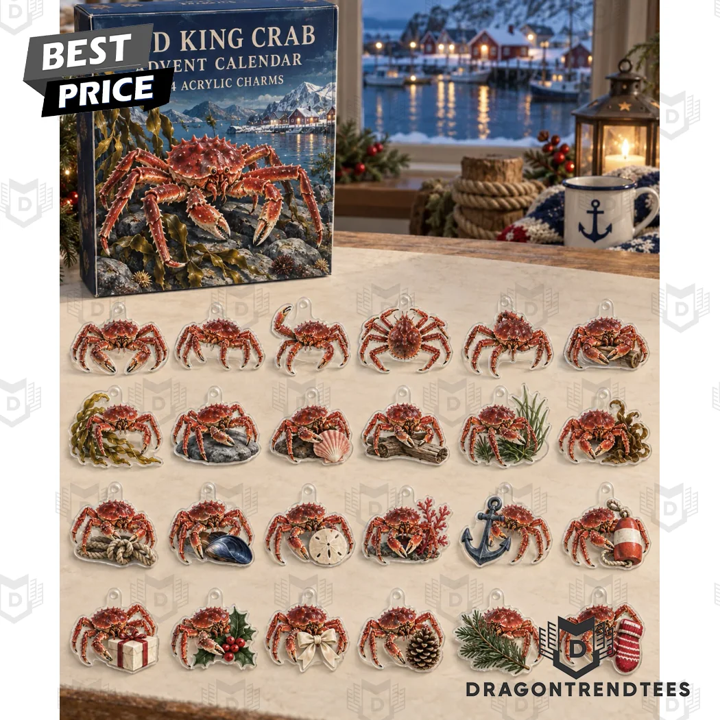 Alaskan Red King Crab Nautical Christmas Holiday Countdown 24-Piece Acrylic Charm Advent Calendar Alaskan Red King Crab Nautical Christmas Holiday Countdown 24-Piece Acrylic Charm Advent Calendar
