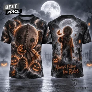 Trick r Treat Sam Pumpkin Lollipop Always Follow The Rules Halloween 3D All Over Print T-Shirt