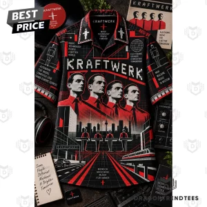 Kraftwerk The Man-Machine Retro Electronic Music Band Graphic Button Down Hawaiian Shirt