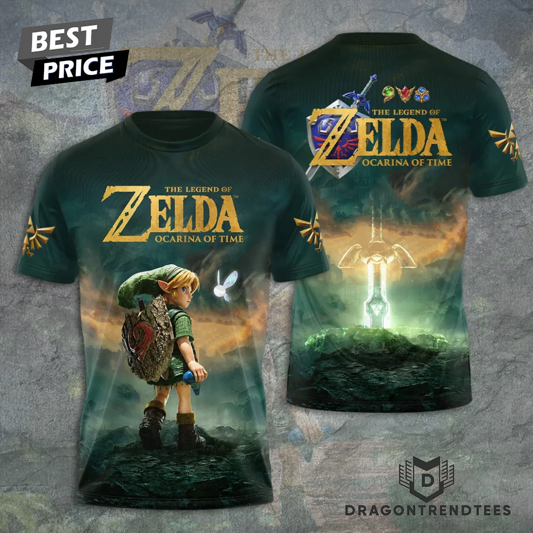 The Legend of Zelda Ocarina of Time Young Link and Master Sword 3D All Over Print Graphic T-Shirt The Legend of Zelda Ocarina of Time Young Link and Master Sword 3D All Over Print Graphic T-Shirt