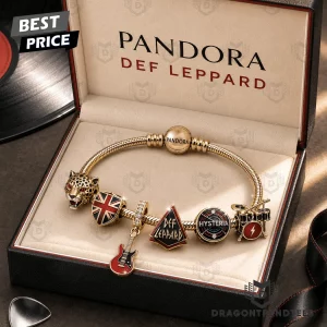 Def Leppard Hysteria Rock Band Gold Plated Charm Bracelet Set Def Leppard Hysteria Rock Band Gold Plated Charm Bracelet Set