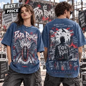Papa Roach Broken People Nu Metal Band Vintage Wash Oversized Graphic T-Shirt