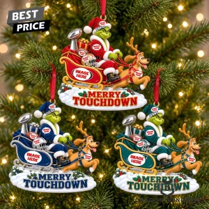 Personalized Football Sleigh Ride Merry Touchdown Custom Photo Sports Lover Christmas Ornament