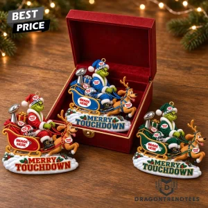 Personalized Football Sleigh Ride Merry Touchdown Custom Photo Sports Lover Christmas Ornament