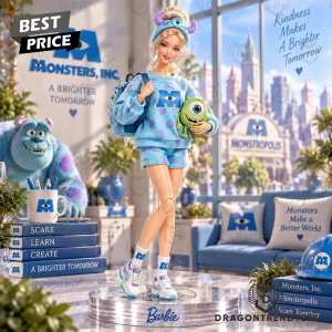 Barbie x Disney Pixar Monsters Inc Premium Commemorative Edition Sulley and Mike Wazowski Fashion Collectible Doll Set