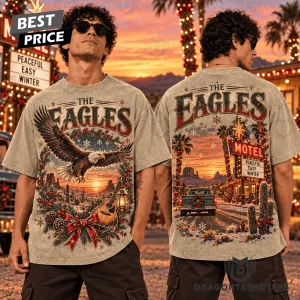 The Eagles Peaceful Easy Winter Christmas Vintage Rock Desert Motel Graphic T-Shirt