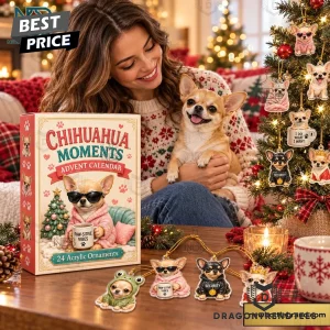 Chihuahua Moments Christmas 2026 Funny Dog Lover 24 Days Acrylic Ornaments Advent Calendar