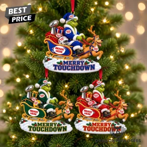 Personalized Football Sleigh Ride Merry Touchdown Custom Photo Sports Lover Christmas Ornament