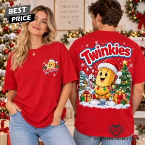 Hostess Twinkies Christmas Holiday Mascot Funny Red Graphic T-Shirt