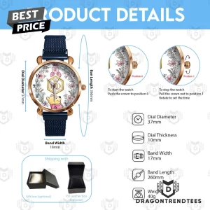 Winnie The Pooh 100th Anniversary Floral Rose Gold Commemorative Mesh Strap Quartz Watch