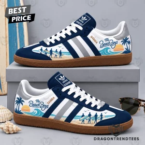 The Beach Boys Retro Surf Navy Blue Coastal Palms Graphic Samba OG Shoes