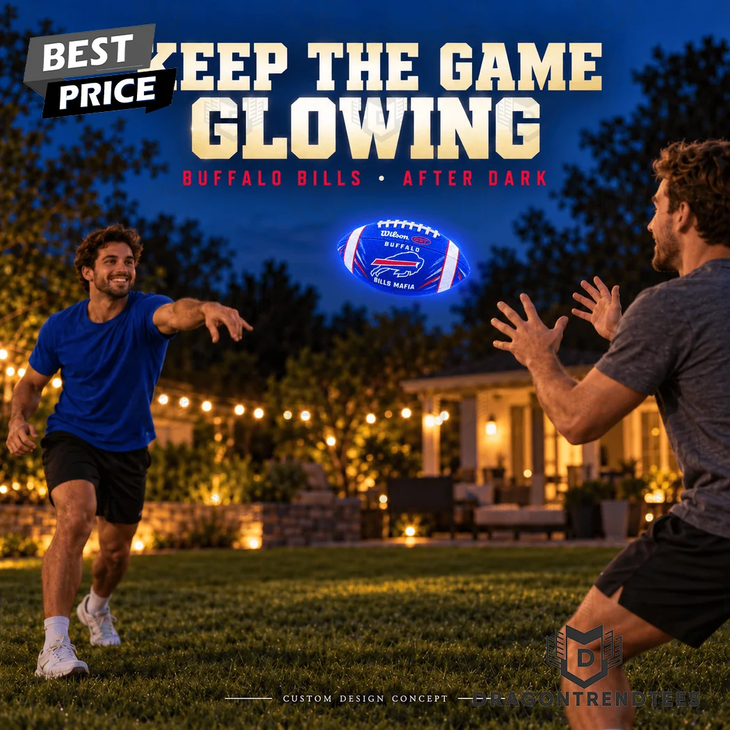 Buffalo Bills Bills Mafia Custom Premium LED Glow in the Dark Light-Up Football Buffalo Bills Bills Mafia Custom Premium LED Glow in the Dark Light-Up Football