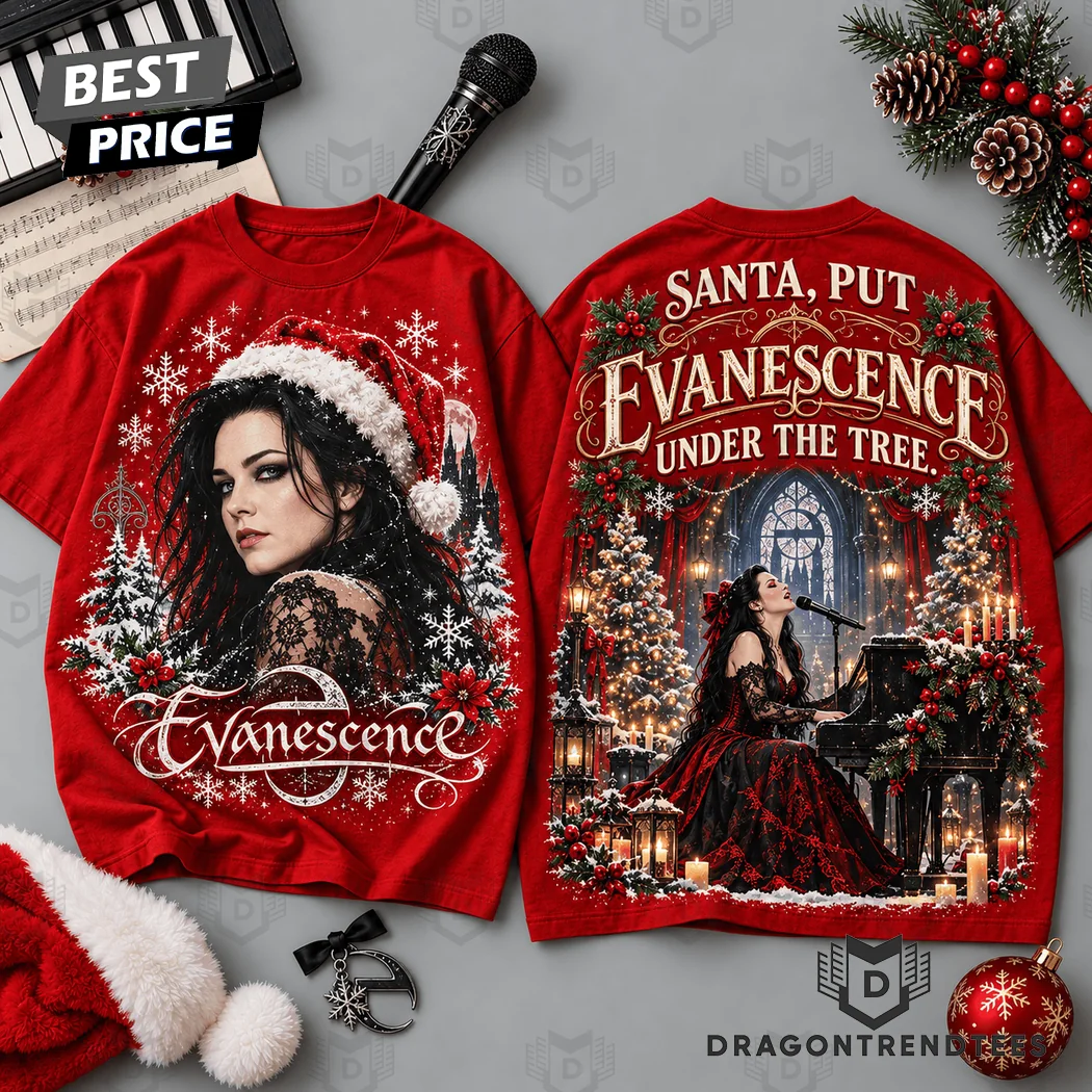 Evanescence Amy Lee Gothic Santa Put Evanescence Under The Tree Christmas Holiday 3D T-Shirt Evanescence Amy Lee Gothic Santa Put Evanescence Under The Tree Christmas Holiday 3D T-Shirt