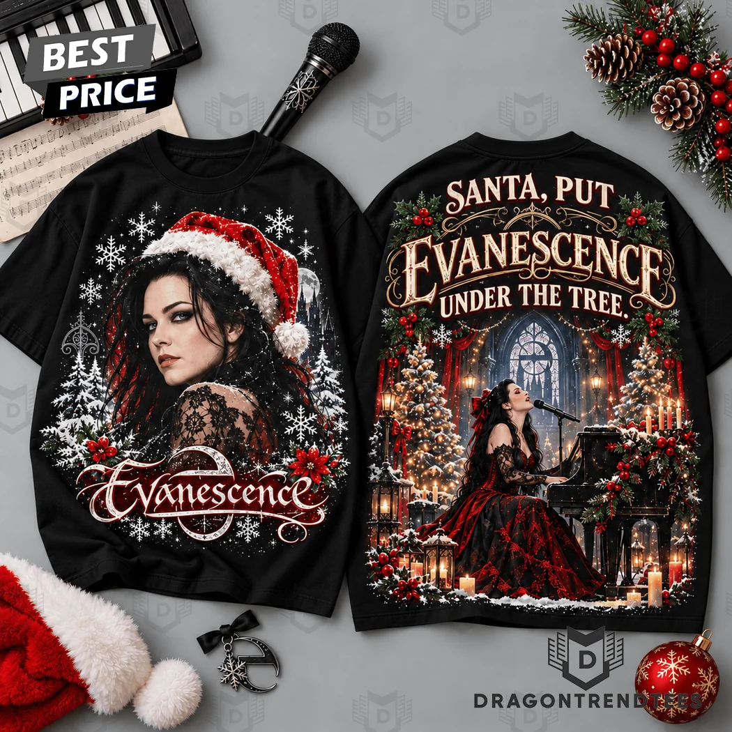 Evanescence Amy Lee Gothic Santa Put Evanescence Under The Tree Christmas Holiday 3D T-Shirt Evanescence Amy Lee Gothic Santa Put Evanescence Under The Tree Christmas Holiday 3D T-Shirt