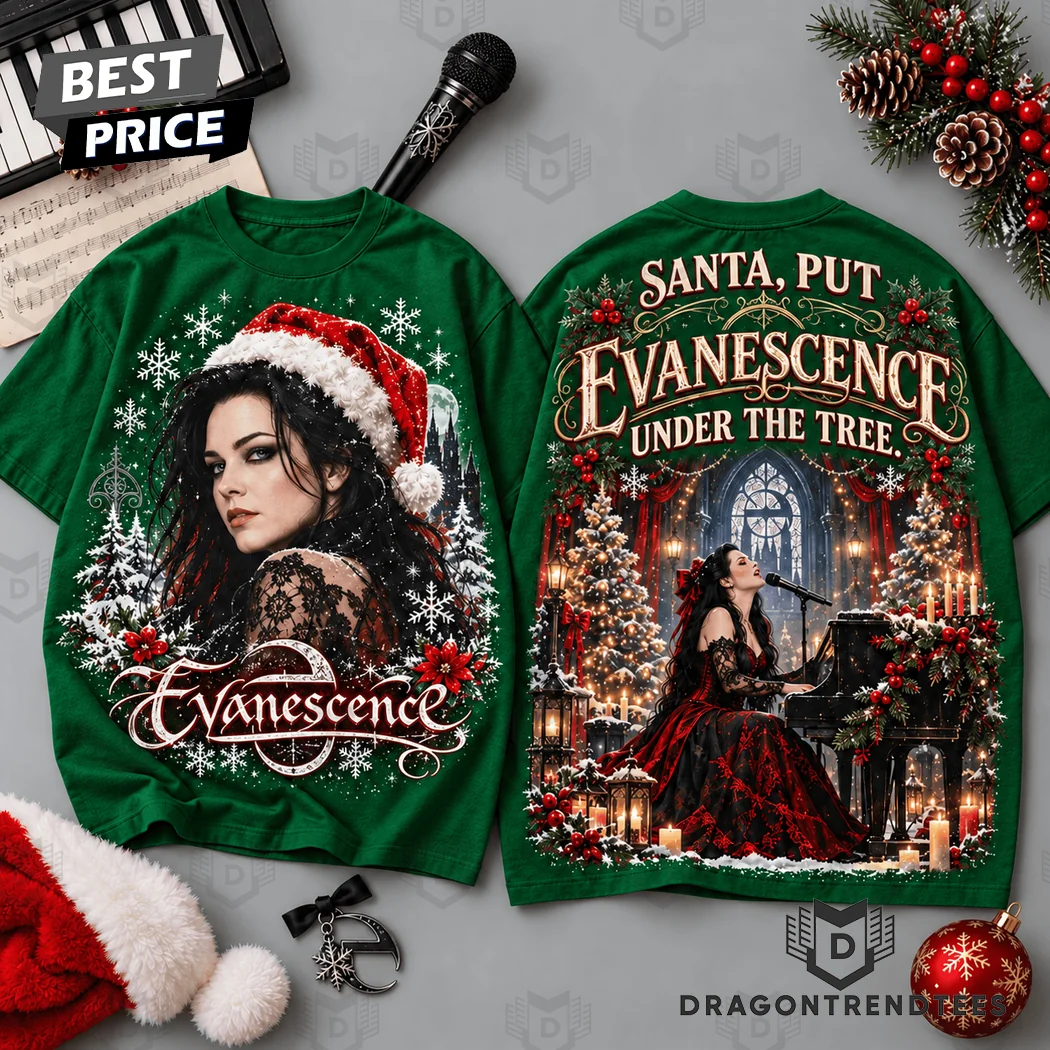 Evanescence Amy Lee Gothic Santa Put Evanescence Under The Tree Christmas Holiday 3D T-Shirt Evanescence Amy Lee Gothic Santa Put Evanescence Under The Tree Christmas Holiday 3D T-Shirt