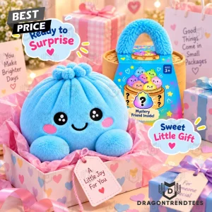 Kawaii Rainbow Dumpling Bao Bun with Bamboo Steamer Cute Soft Plush Toy