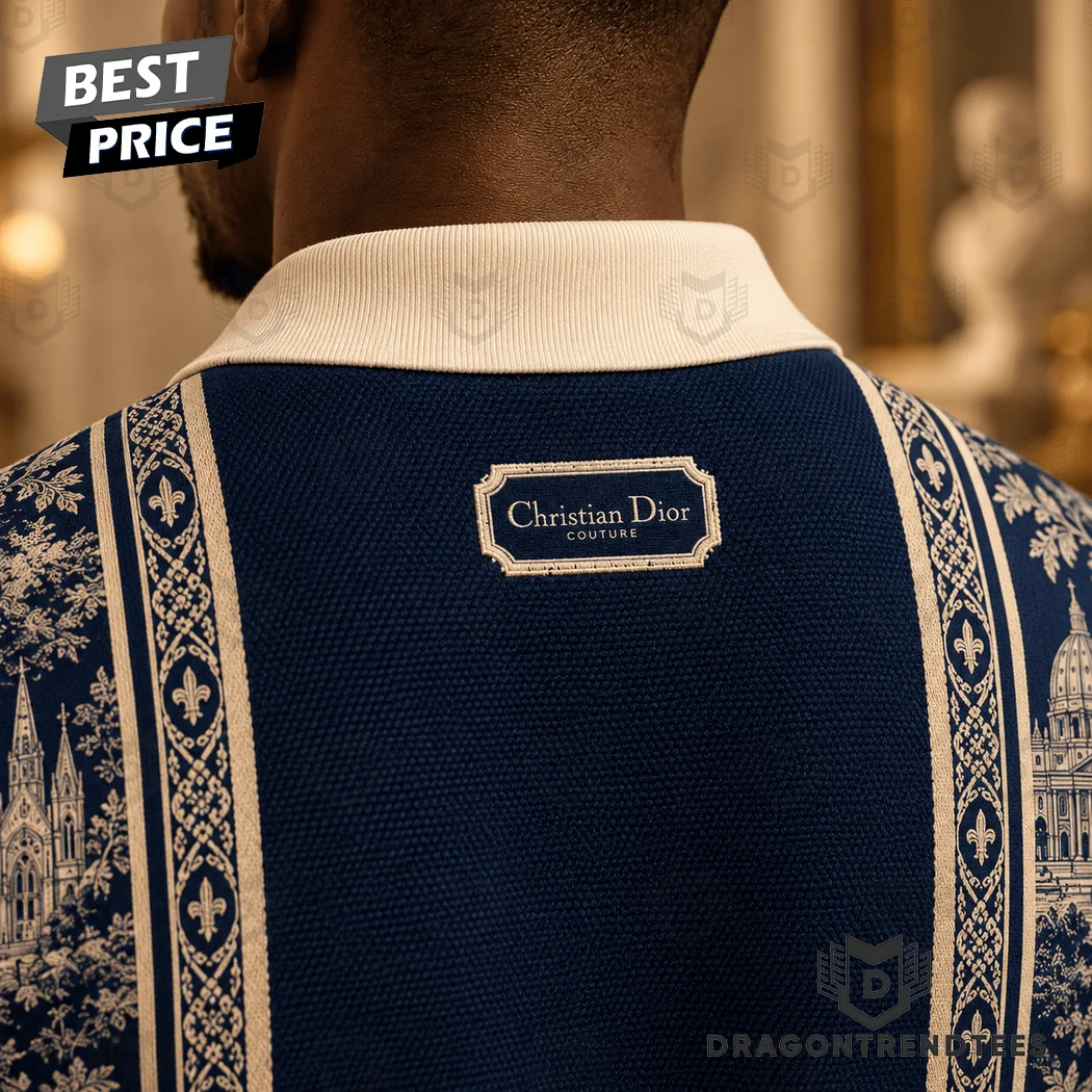 Knights of Columbus KofC Premium Vintage Cathedral Print Navy Blue Polo Shirt Knights of Columbus KofC Premium Vintage Cathedral Print Navy Blue Polo Shirt