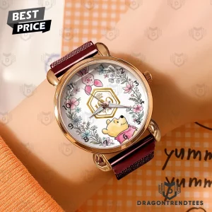 Winnie The Pooh 100th Anniversary Floral Rose Gold Commemorative Mesh Strap Quartz Watch