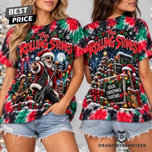 The Rolling Stones Rock Christmas Together Festive Tie Dye Graphic 3D T-Shirt