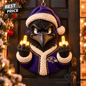 Baltimore Ravens Funny Santa Mascot Light Up Holiday Christmas Door Light