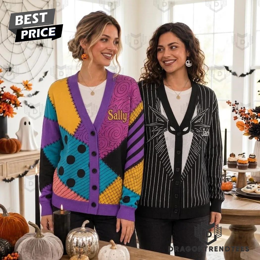 Sally Patchwork Halloween Cosplay Knit Button Down Long Sleeve V-Neck Cardigan Sweater Sally Patchwork Halloween Cosplay Knit Button Down Long Sleeve V-Neck Cardigan Sweater