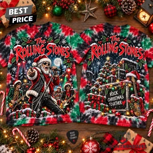The Rolling Stones Rock Christmas Together Festive Tie Dye Graphic 3D T-Shirt