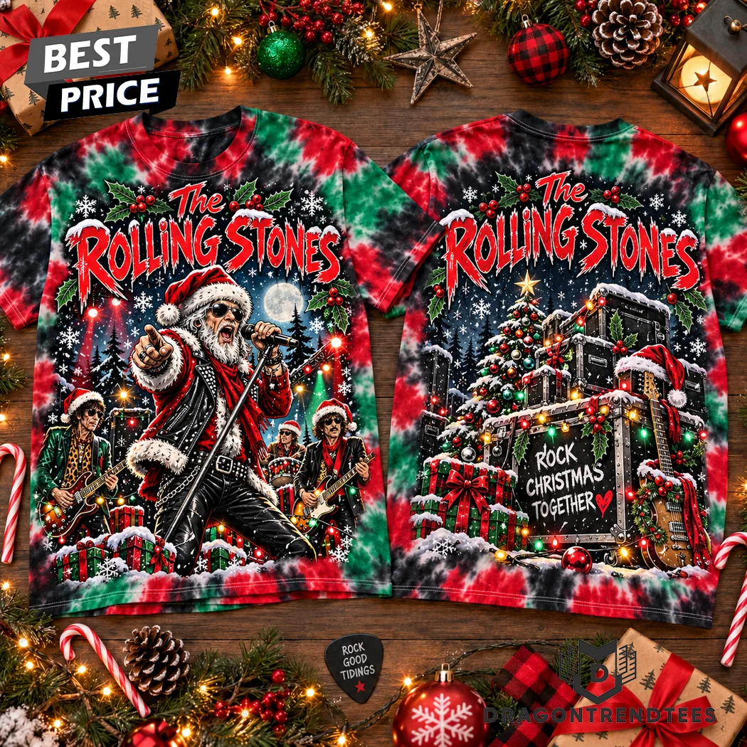 The Rolling Stones Rock Christmas Together Festive Tie Dye Graphic 3D T-Shirt The Rolling Stones Rock Christmas Together Festive Tie Dye Graphic 3D T-Shirt